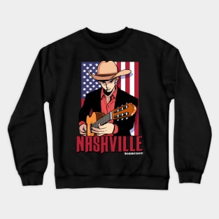 Nashville Tennessee Country Music Lover Guitarist Crewneck Sweatshirt